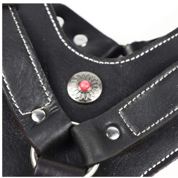 Black Leather Dog Harness New - Picture 2 of 14